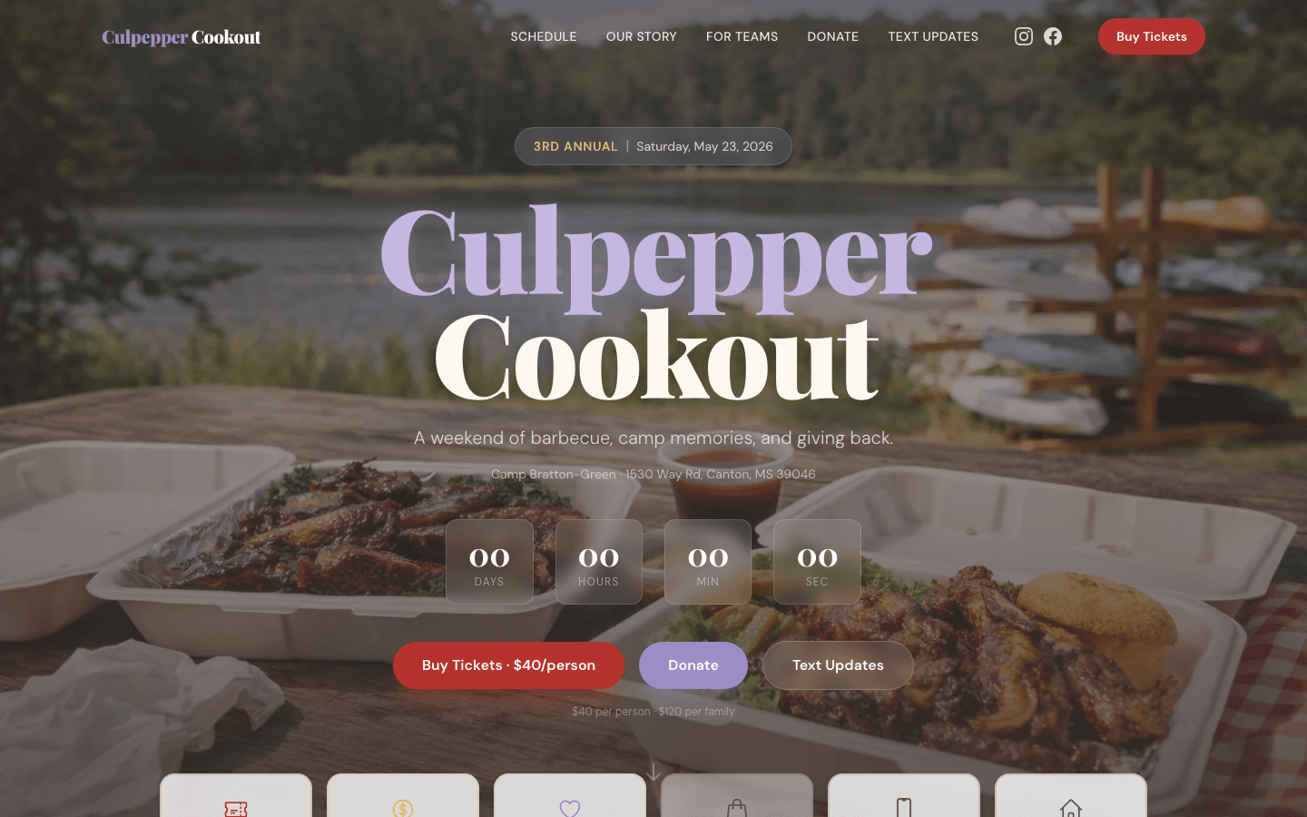 Culpepper Cookout website preview